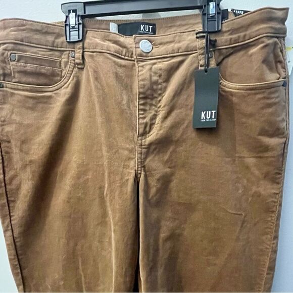 Kut From The Kloth Karen Stretch Baby Bootcut Corduroy Cognac, Size 14, NWT - Picture 5 of 9